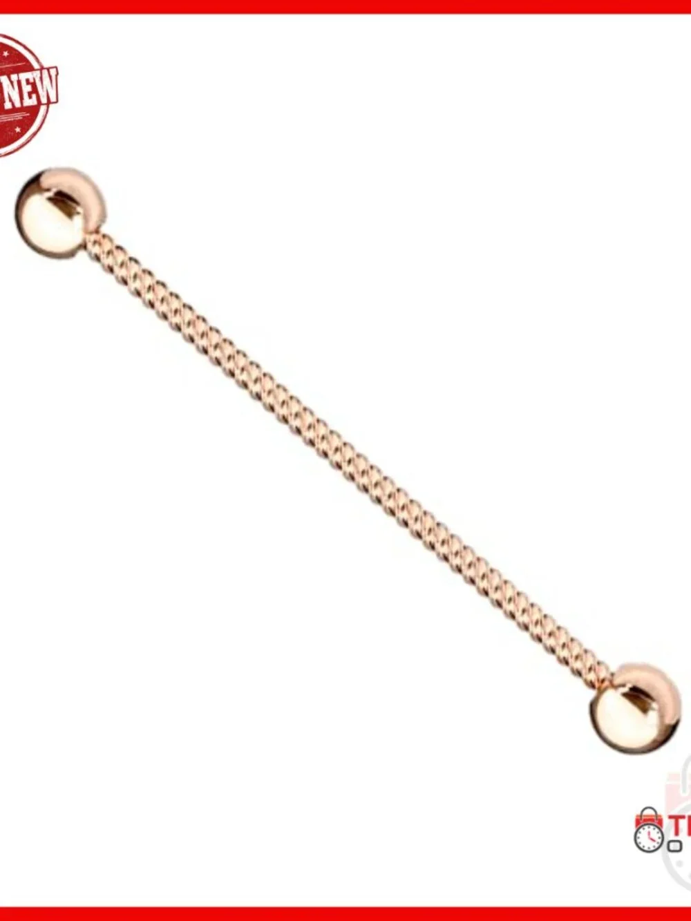 14K Gold Entwine Industrial Piercing, 14G Braided Bar Barbell, Cartilage Earring